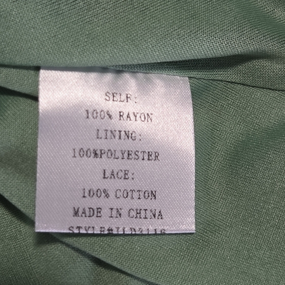 In Loom Boho Contrast Square Neck Mix Print Lace Trim Peasant Maxi Dress Medium - Picture 6 of 11